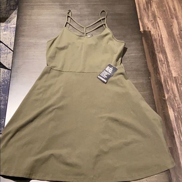 strapless open back dress Pinch: Class Act Dark Olive Green Floral Mid Dress – Shop the Mint